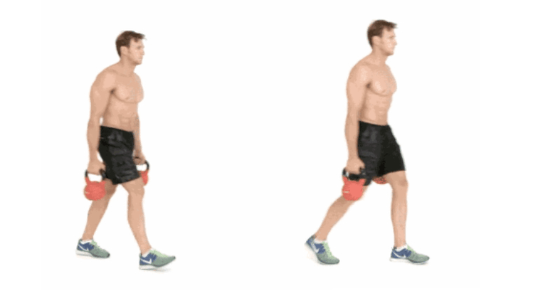 Farmer's Walk workout with kettlebells for a slim body shape